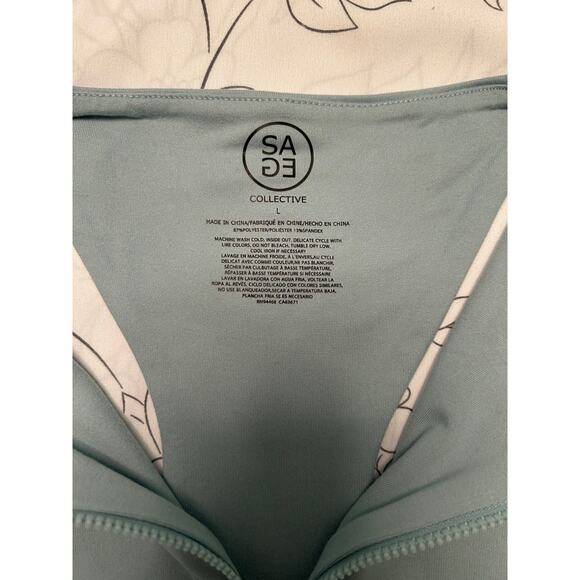 NWT SAGE COLLECTIVE Racerback Zip Up Active Top-Ether/Sage-Large - Picture 7 of 10